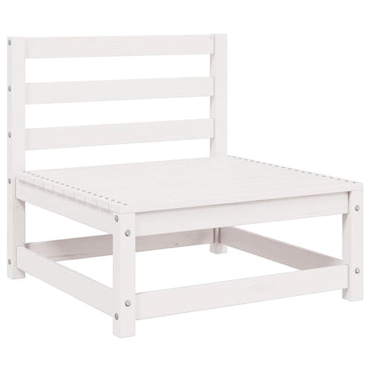 vidaXL Salon de jardin 3 pièces Blanc Bois de pin massif