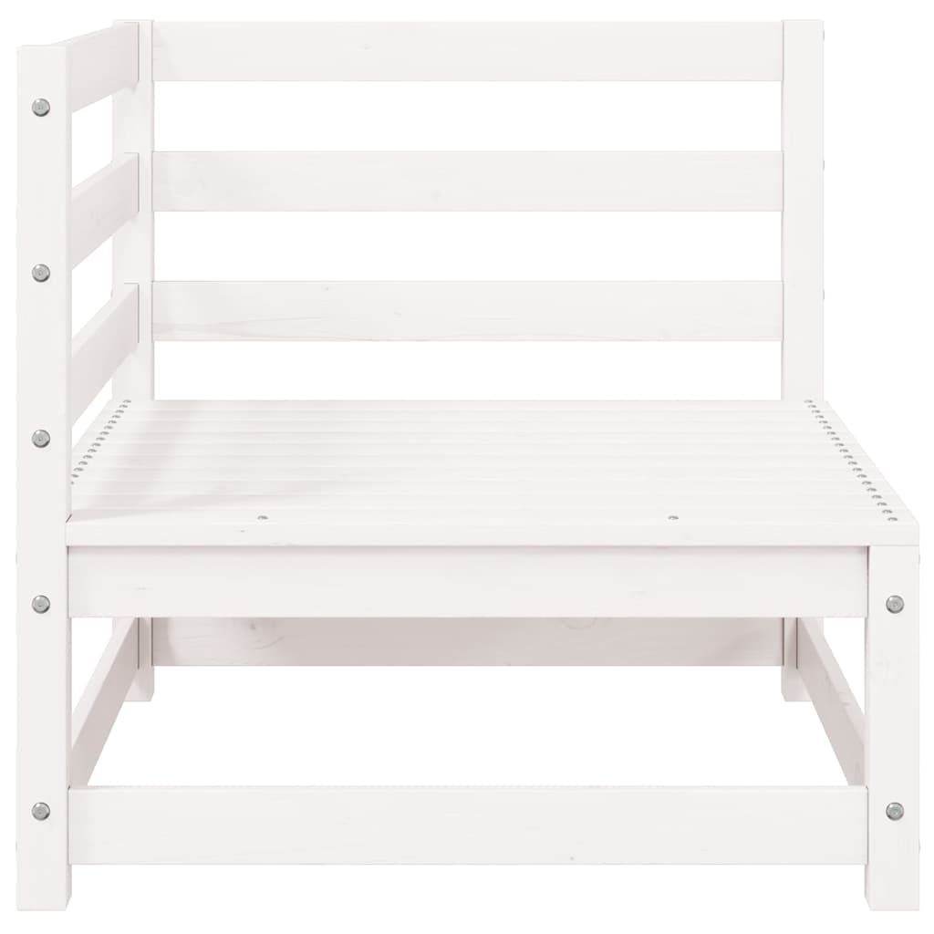 vidaXL Salon de jardin 3 pièces Blanc Bois de pin massif