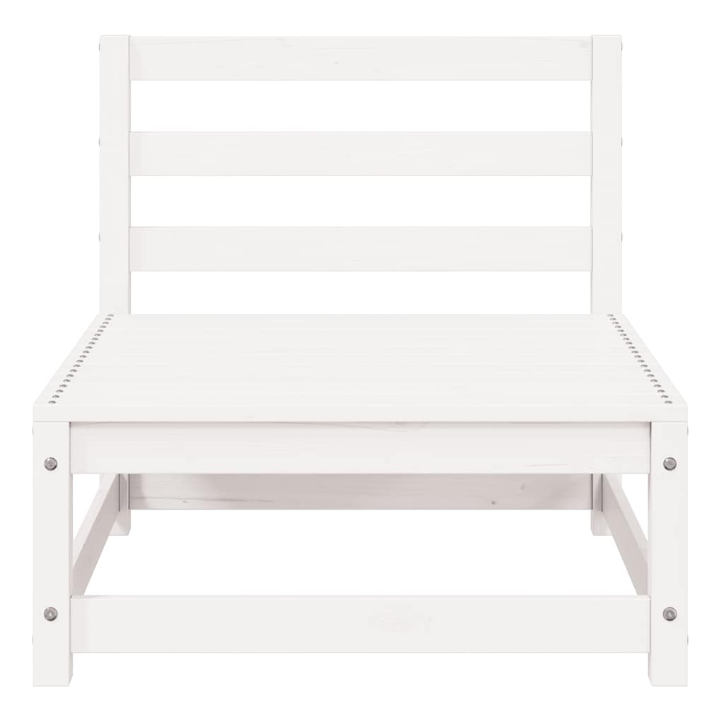 vidaXL Salon de jardin 3 pièces Blanc Bois de pin massif