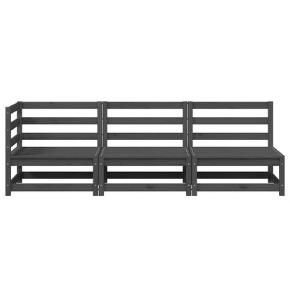 vidaXL Ensemble de jardin 3 pièces Gris Pin massif