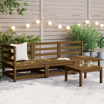 vidaXL 3-tlg. Garten-Lounge-Set Honigbraun Massivholz Kiefer