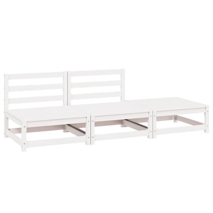 vidaXL Salon de jardin 3 pièces Blanc Bois de pin massif