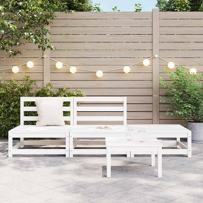 vidaXL Salon de jardin 3 pièces Blanc Bois de pin massif