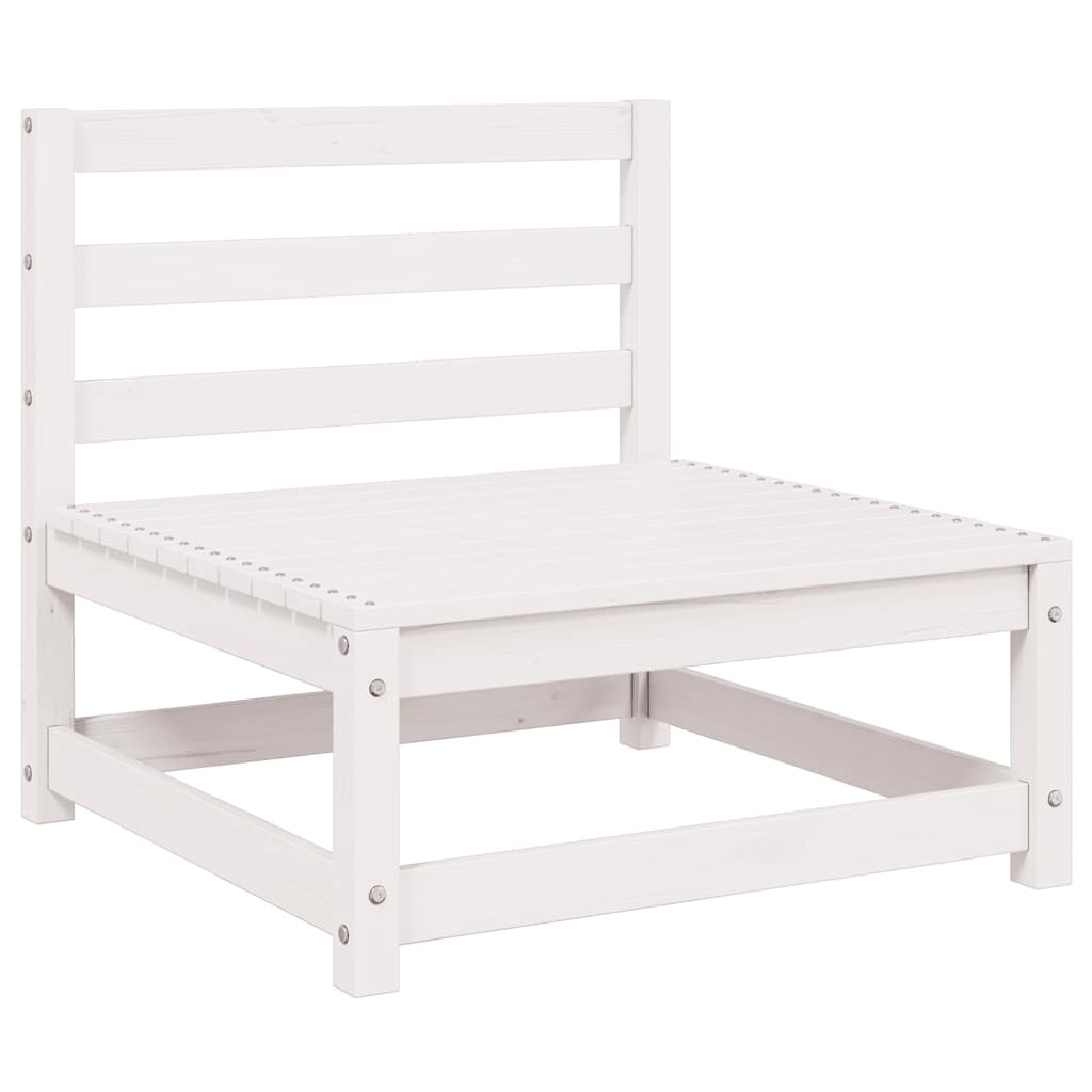 vidaXL Salon de jardin 3 pièces Blanc Bois de pin massif