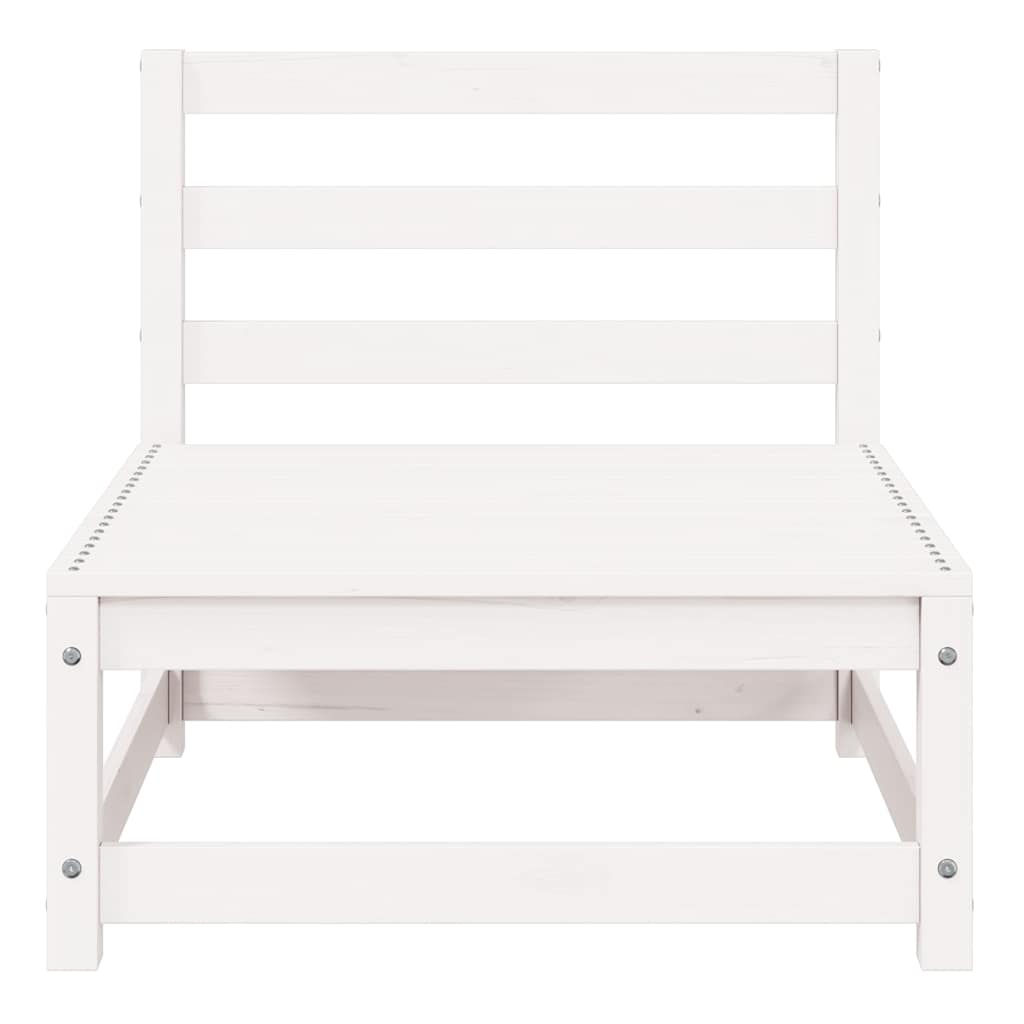 vidaXL Salon de jardin 3 pièces Blanc Bois de pin massif