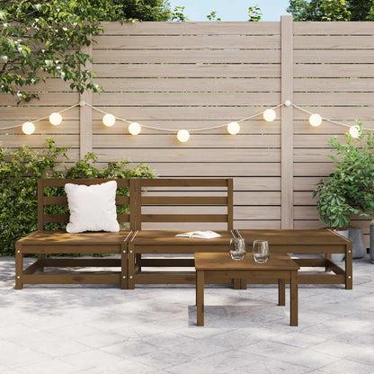 vidaXL Salon de jardin 3 pcs Marron miel Bois de pin massif