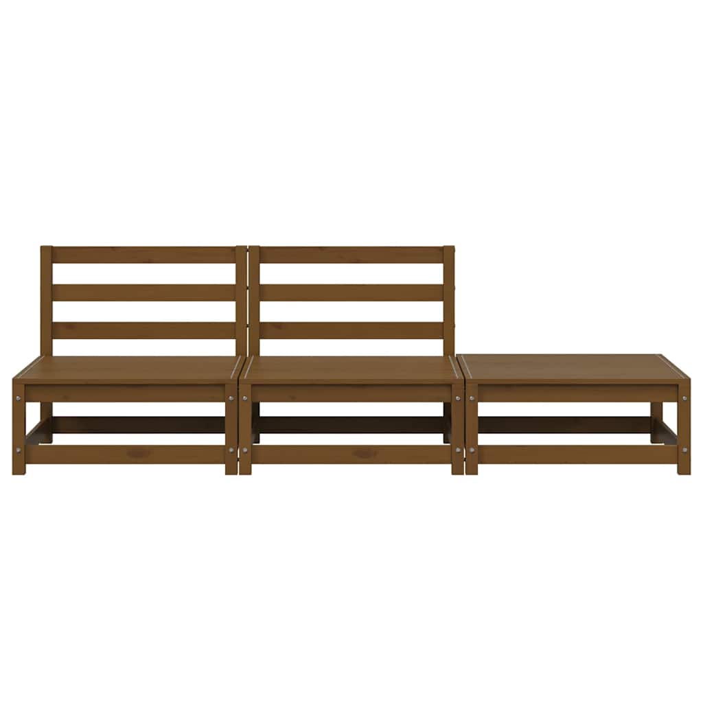 vidaXL Salon de jardin 3 pcs Marron miel Bois de pin massif