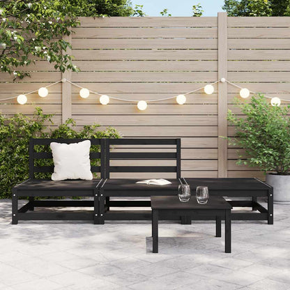 vidaXL Ensemble de mobilier de jardin 3 pcs Noir Bois de pin massif