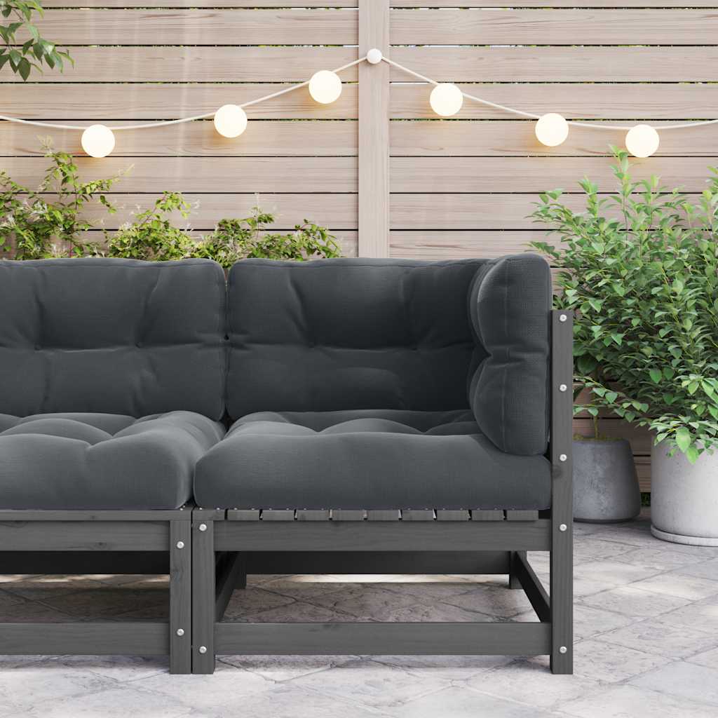 vidaXL Canapé d'angle de jardin avec coussins Bois de pin massif