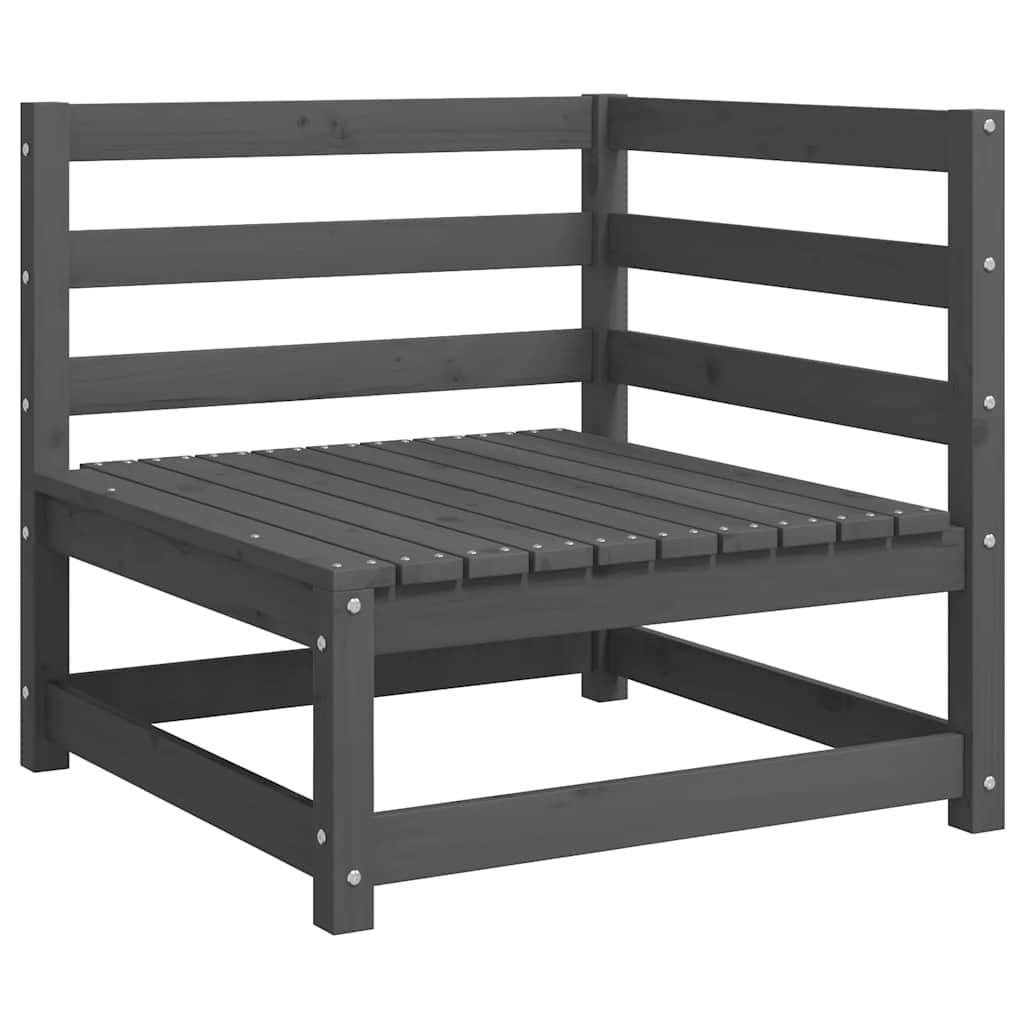 vidaXL Canapé d'angle de jardin avec coussins Bois de pin massif