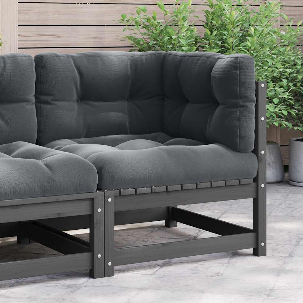 vidaXL Canapé d'angle de jardin avec coussins Bois de pin massif