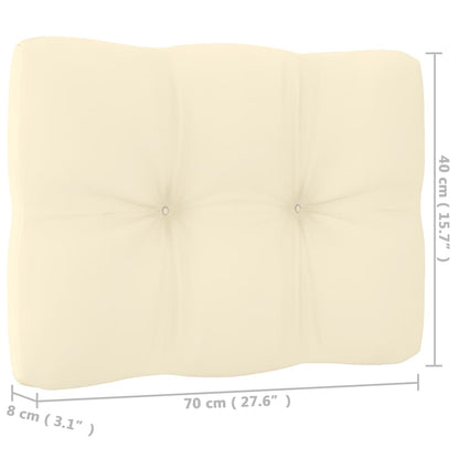 vidaXL Garten-Mittelsofa mit Creme Kissen Massivholz Kiefer
