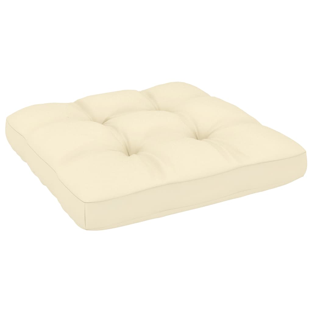 vidaXL Garten-Mittelsofa mit Creme Kissen Massivholz Kiefer
