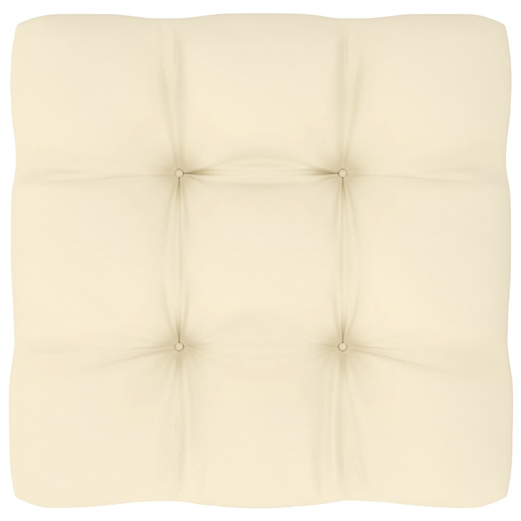 vidaXL Garten-Mittelsofa mit Creme Kissen Massivholz Kiefer