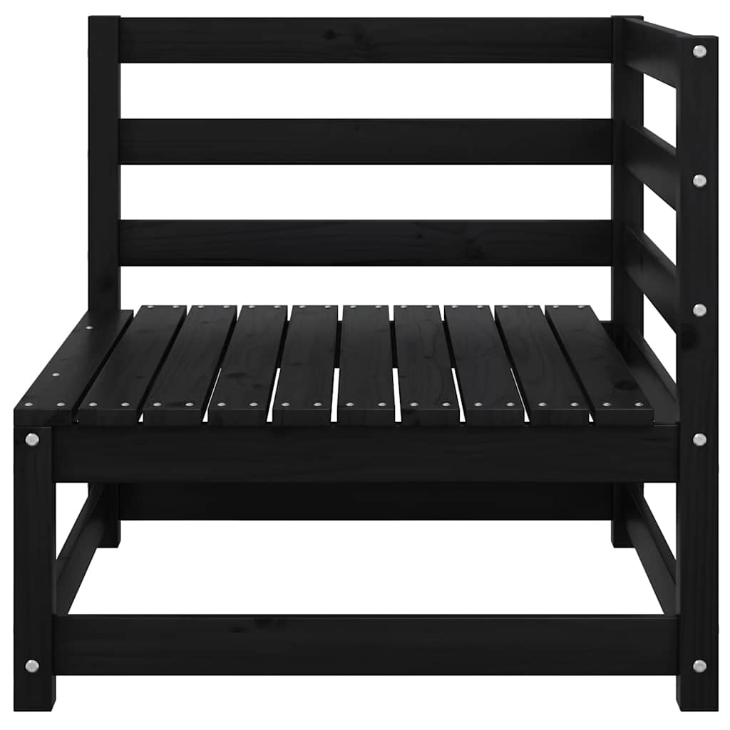vidaXL Gartensofa 2-Sitzer mit Kissen Schwarz Kiefer Massivholz