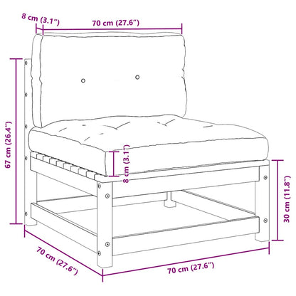 2-tlg. Garten-Lounge-Set mit Kissen Weiß Kiefer Massivholz