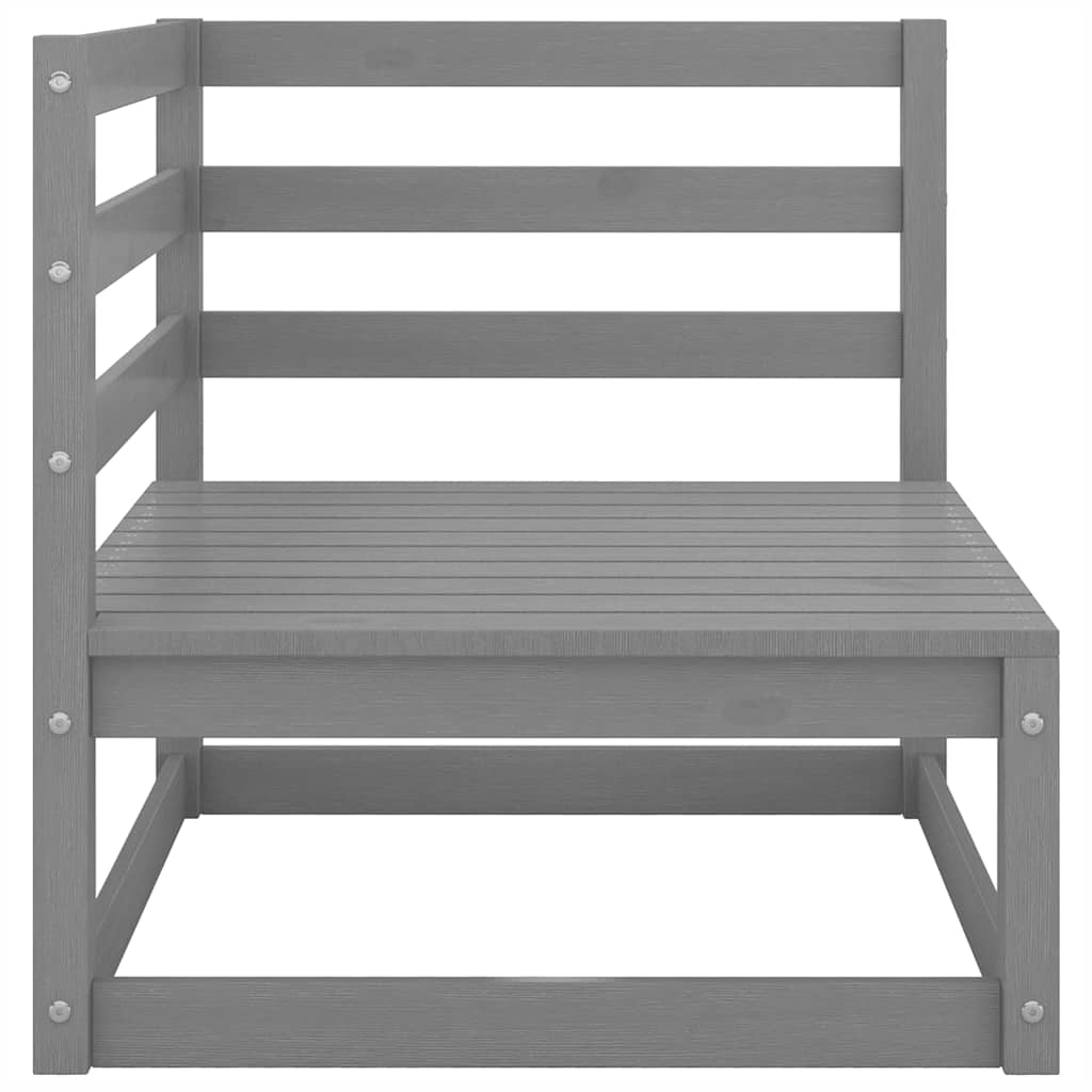 vidaXL Salon de jardin 2 pcs avec coussins Gris Bois de pin massif