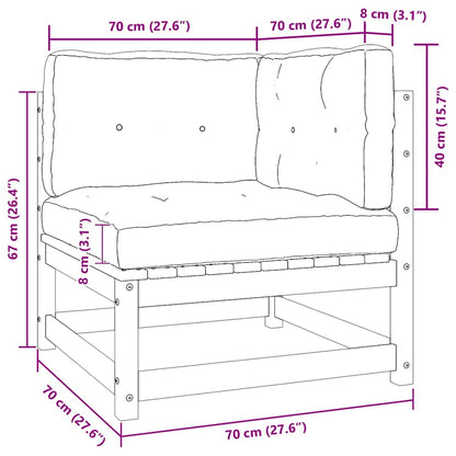 vidaXL 2tlg. Garten-Lounge-Set mit Kissen Honigbraun Massivholz Kiefer