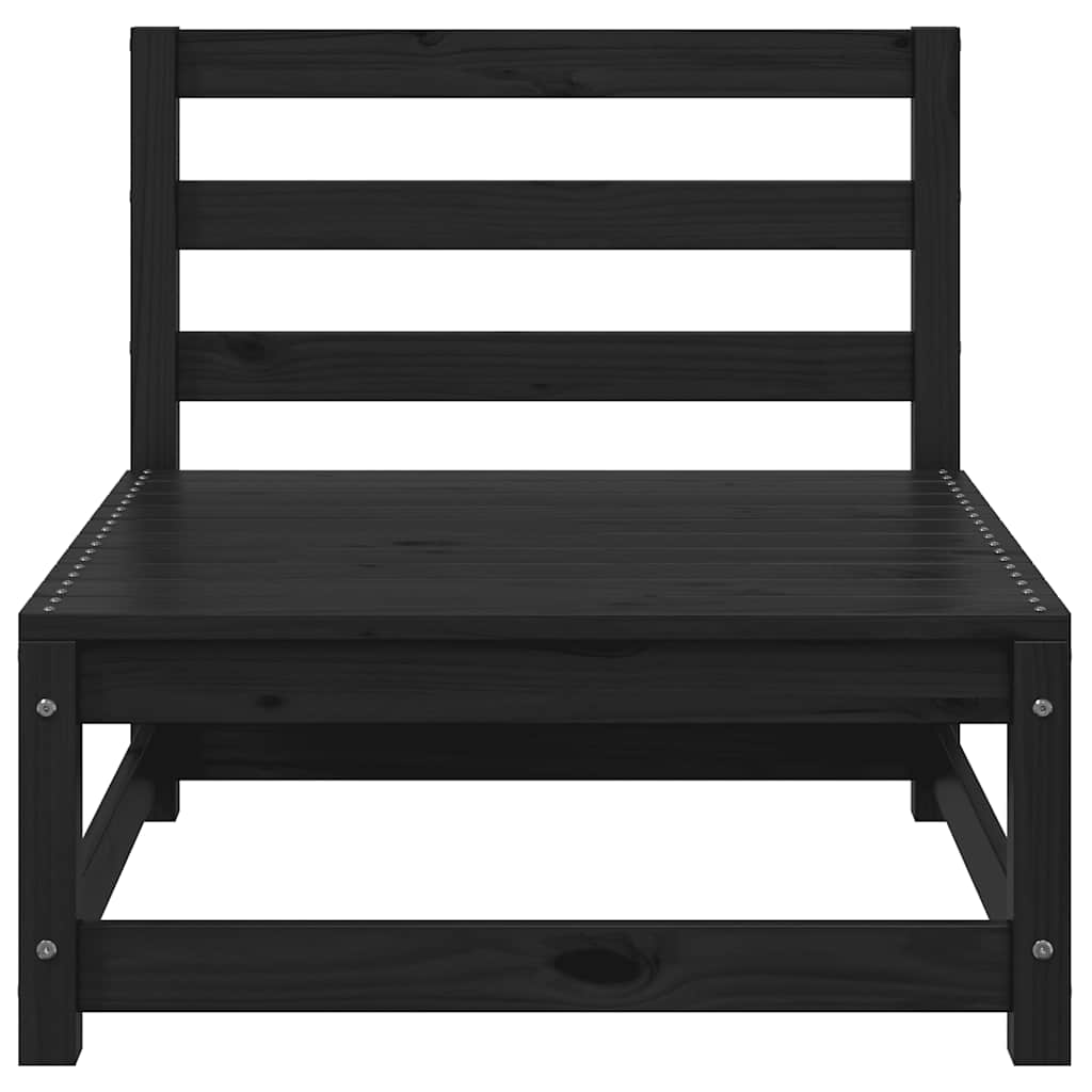 vidaXL 2-tlg. Garten-Lounge-Set mit Kissen Schwarz Kiefer Massivholz