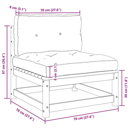 vidaXL 2-tlg. Garten-Lounge-Set mit Kissen Schwarz Kiefer Massivholz