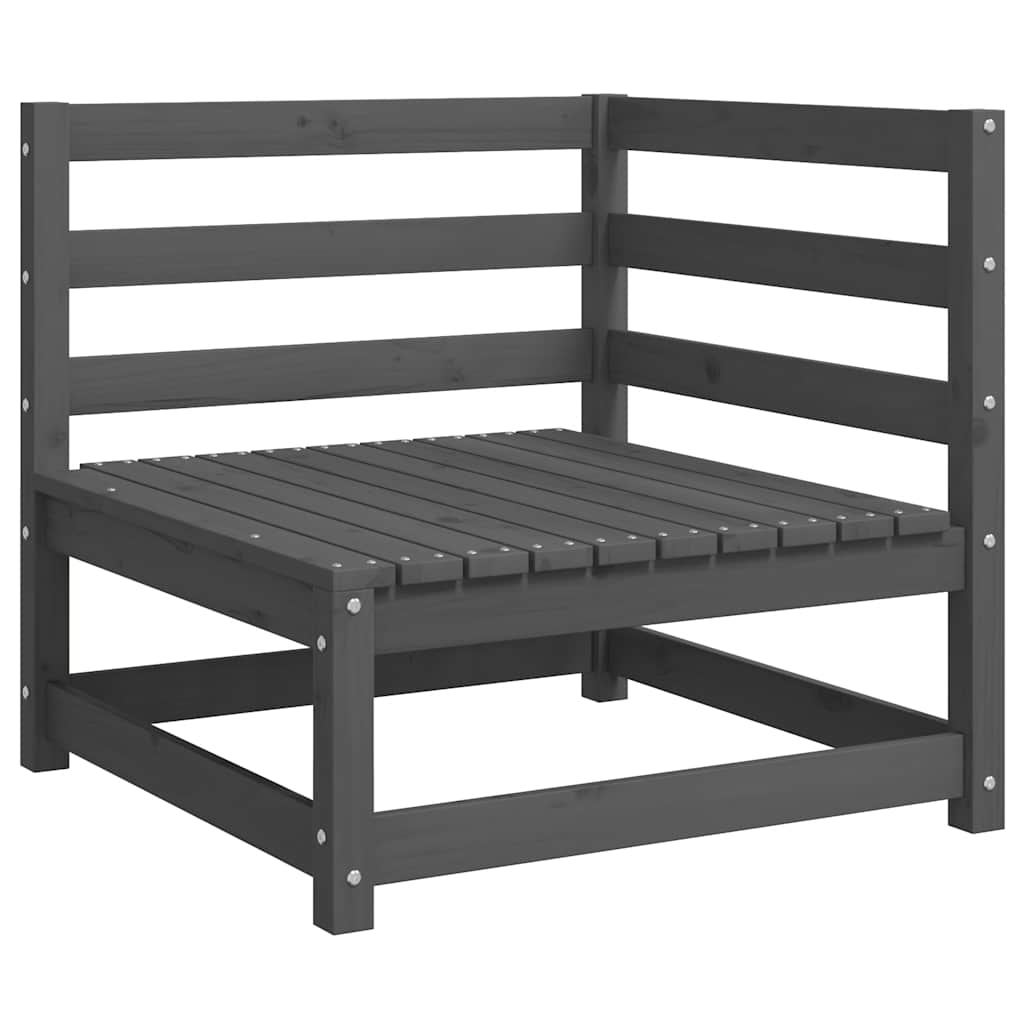 vidaXL 2-tlg. Garten-Lounge-Set mit Kissen Grau Kiefer Massivholz