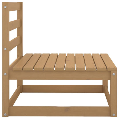 vidaXL Ensemble de salon de jardin 2 pcs Coussins marron miel Bois de pin massif