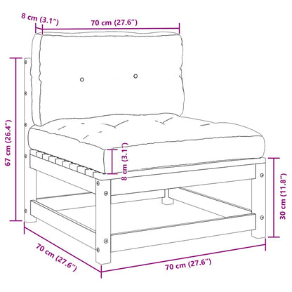 vidaXL Ensemble de salon de jardin 2 pcs Coussins marron miel Bois de pin massif