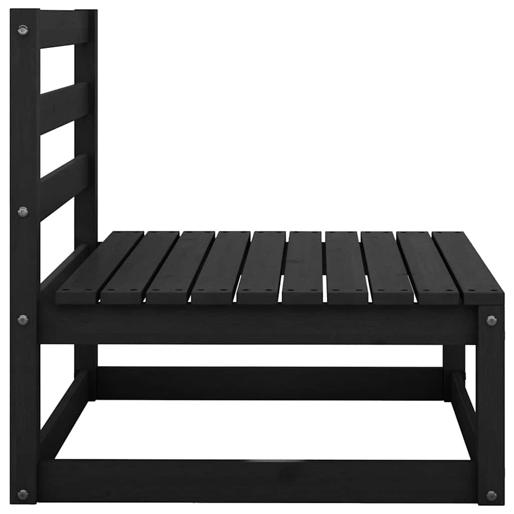 vidaXL 2-tlg. Garten-Lounge-Set mit Kissen Schwarz Kiefer Massivholz