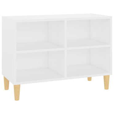 vidaXL TV-Schrank mit Massivholz-Beinen Weiß 69,5x30x50 cm