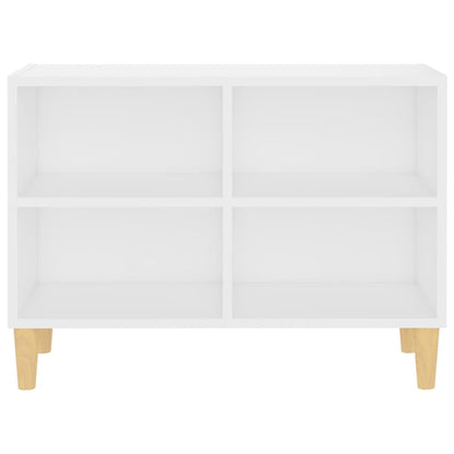 vidaXL TV-Schrank mit Massivholz-Beinen Weiß 69,5x30x50 cm