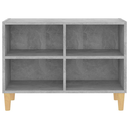 vidaXL TV-Schrank mit Massivholz-Beinen Betongrau 69,5x30x50 cm