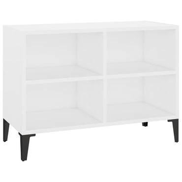 vidaXL Meuble TV avec pieds en métal Blanc 69,5x30x50 cm