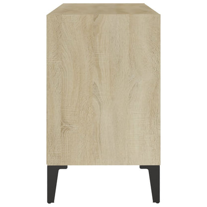 vidaXL TV-Schrank mit Metallbeinen Weiß Sonoma-Eiche 69,5x30x50 cm