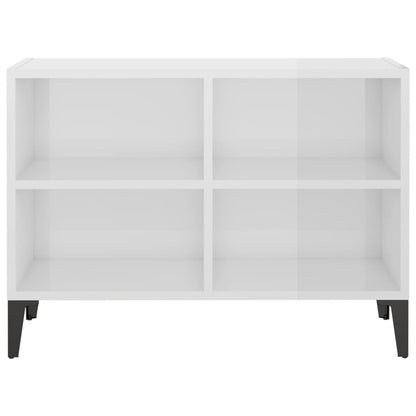 vidaXL TV-Schrank mit Metallbeinen Hochglanz-Weiß 69,5x30x50cm