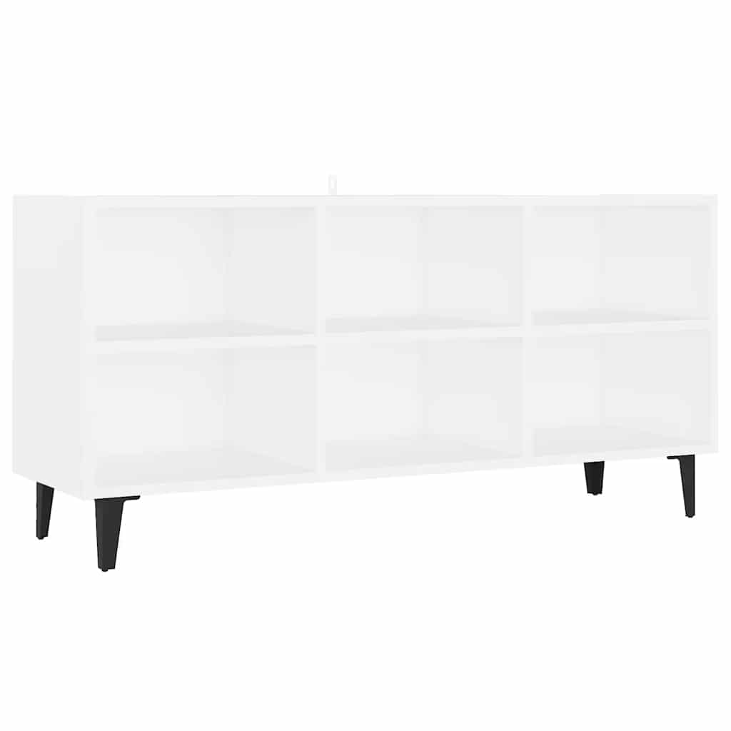 Meuble TV vidaXL avec pieds en métal Blanc 103,5x30x50 cm