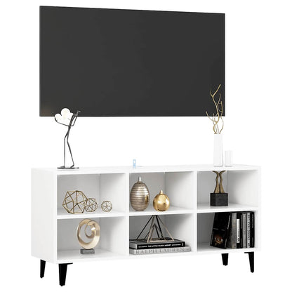 Meuble TV vidaXL avec pieds en métal Blanc 103,5x30x50 cm