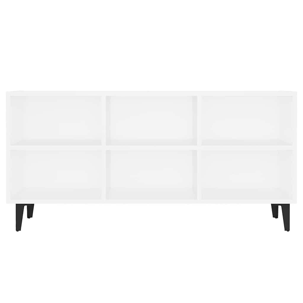 Meuble TV vidaXL avec pieds en métal Blanc 103,5x30x50 cm