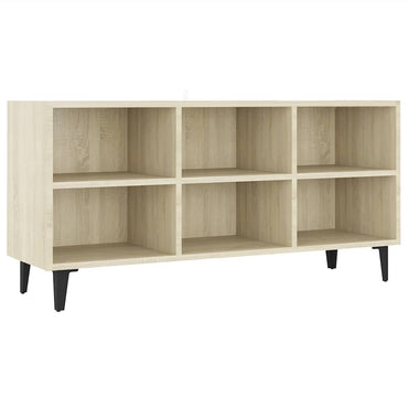 Meuble TV vidaXL avec pieds en métal Chêne Sonoma 103,5x30x50 cm