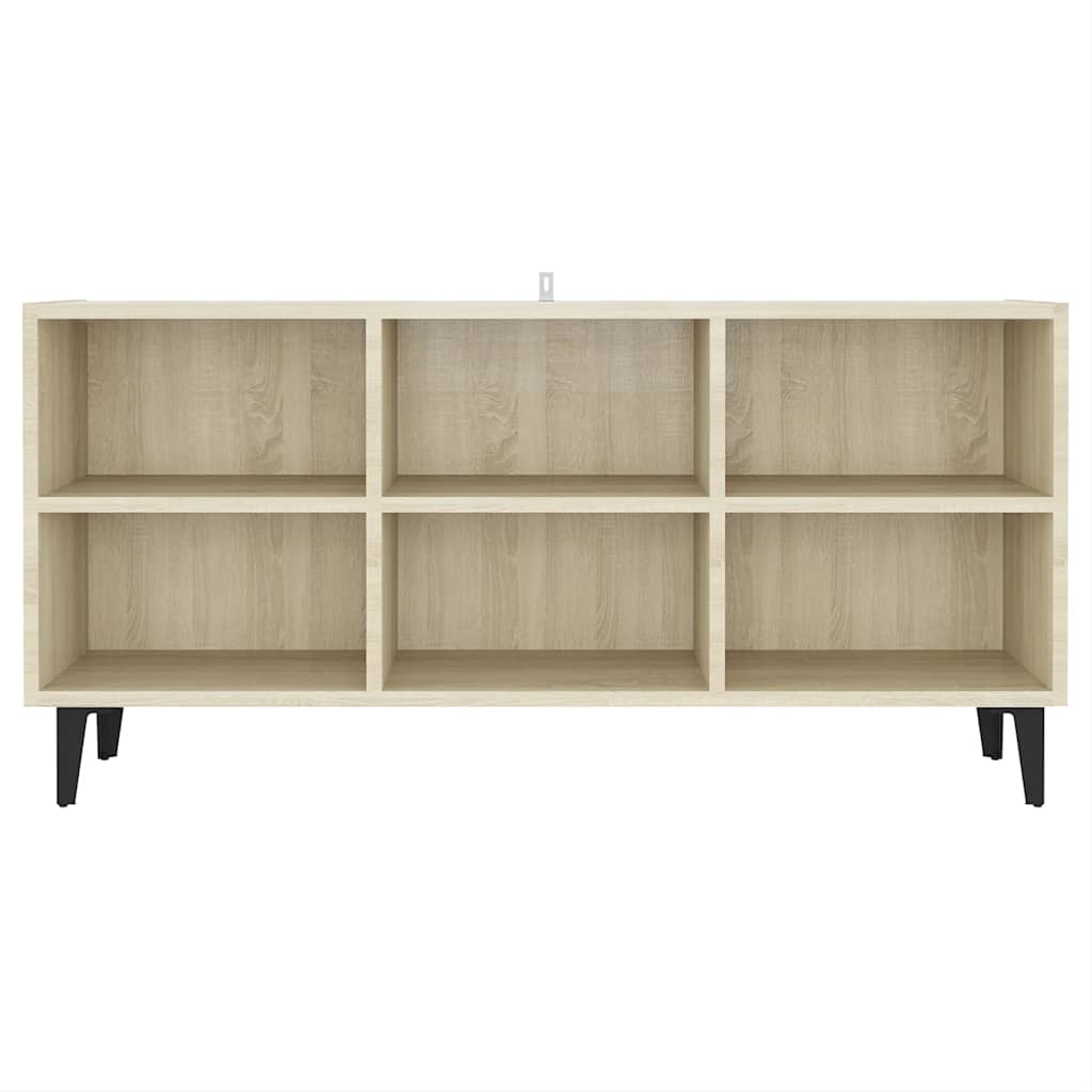 Meuble TV vidaXL avec pieds en métal Chêne Sonoma 103,5x30x50 cm