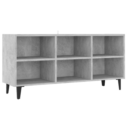 Meuble TV vidaXL avec pieds en métal Gris béton 103,5x30x50 cm