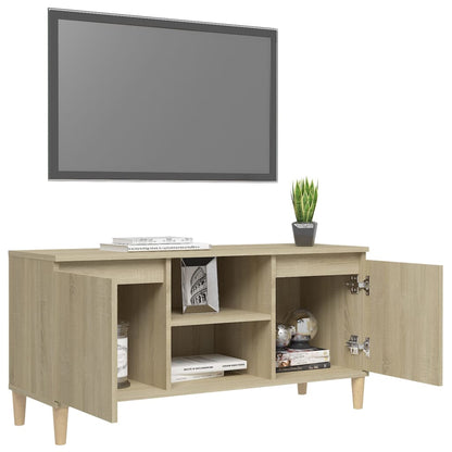 Meuble TV vidaXL avec pieds en bois massif chêne Sonoma 103,5x35x50 cm