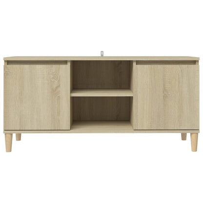 Meuble TV vidaXL avec pieds en bois massif chêne Sonoma 103,5x35x50 cm