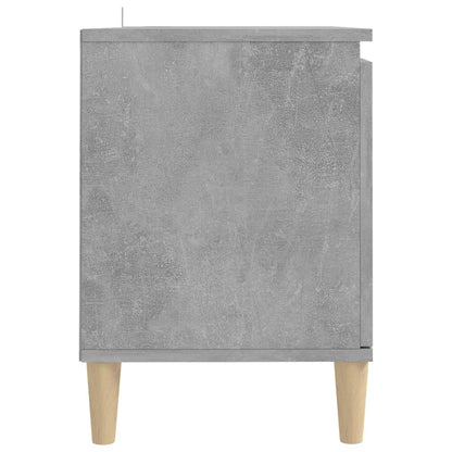 Meuble TV vidaXL avec pieds en bois massif Gris béton 103,5x35x50 cm