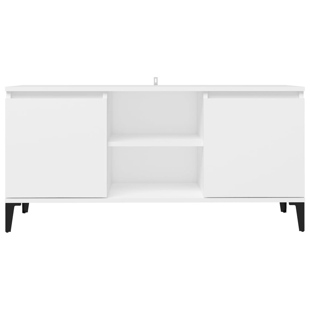 Meuble TV vidaXL avec pieds en métal Blanc 103,5x35x50 cm