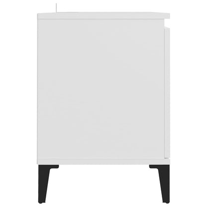 Meuble TV vidaXL avec pieds en métal Blanc 103,5x35x50 cm