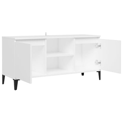 Meuble TV vidaXL avec pieds en métal Blanc 103,5x35x50 cm