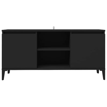 vidaXL Meuble TV avec pieds en métal Noir 103,5x35x50 cm