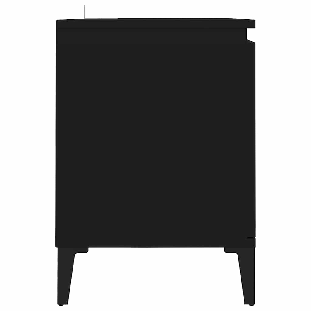 vidaXL Meuble TV avec pieds en métal Noir 103,5x35x50 cm