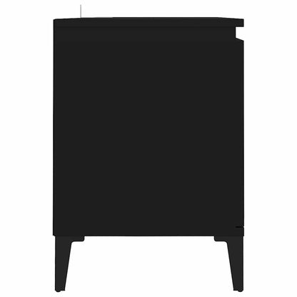 vidaXL Meuble TV avec pieds en métal Noir 103,5x35x50 cm