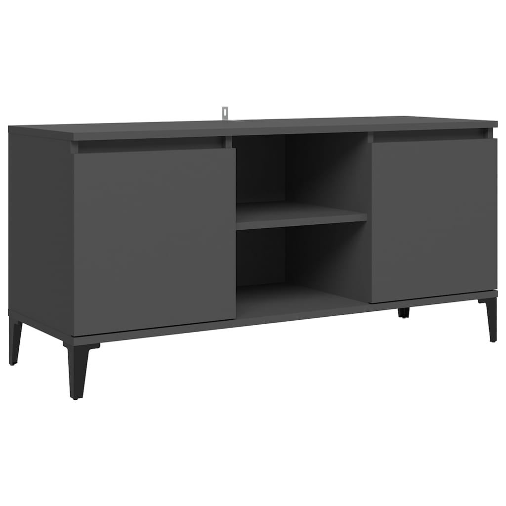 Meuble TV vidaXL avec pieds en métal gris 103,5x35x50 cm